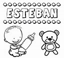 Dibujo del nombre Esteban para colorear, pintar e imprimir