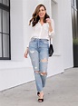 Sydne Style shows classic casual outfit ideas in ripped jeans | Sydne Style