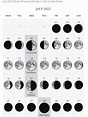New And Full Lunar July Calendar Moon Phases 2022 Templates