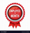 Employee of the month badge with ribbon Royalty Free Vector