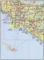 Map of Los Angeles county. Free large detailed road map Los Angeles CA