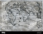 Océano Atlántico - anticuario de mapa en blanco y negro de "El segundo ...