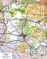 Large detailed roads and highways map of Arizona state with all cities ...