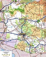 Large detailed roads and highways map of Arizona state with all cities ...