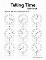 Telling Time To The 5 Minutes Worksheets - Worksheets For Kindergarten