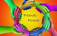 Happy Friendship Day Holding Colorful Friends Hands Wallpaper