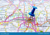 Mannheim en mapa imagen de archivo. Imagen de mannheim - 122918975