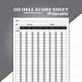 Oh Hell Card Game Score Sheet. Printable Oh Hell Score Sheet. Oh Hell ...