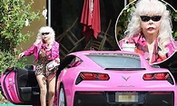 Los Angeles billboard star Angelyne, 69, braves the open air sans mask ...