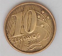 Numismática, Brasil. Moeda de 10 Centavos 2000. Batida