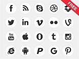 Black & White Social Media Icons - Free Download