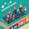 Spectator Stands With Fans Isometric Illustration 481658 Vector Art at ...