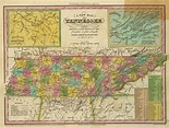 Old Historical City, County and State Maps of Tennessee | Tennessee map ...