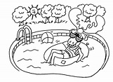 Summer pool coloring pages download and print for free