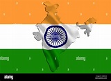 Mapa de India y el diseño de la bandera Fotografía de stock - Alamy