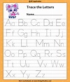 A-Z Alphabet Letter tracing Worksheet - Alphabets Capital Letters Tracing