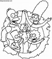 Dibujos Sin Colorear: Dibujos de la Familia Simpsons para Colorear