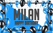Download wallpapers Happy Birthday Milan, Birthday Balloons Background ...