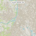 Salem Oregon US City Street Map Digital Art by Frank Ramspott