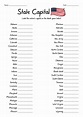 List Of State Capitals Printable - Printable Word Searches