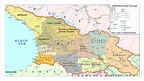 Administrative divisions map of Georgia | Georgia | Asia | Mapsland ...