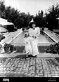 Christina Crawford with mother, Joan Crawford by pool at home, ca ...