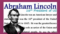 Biography of Abraham Lincoln in English | essay / speech on Abraham ...