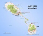 Saint Kitts and Nevis Map, Geographical features of Saint Kitts and ...