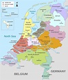 Large detailed administrative map of Netherlands with major cities ...