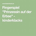 Fingerspiel "Prinzessin auf der Erbse" - kinderklacks