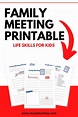 Family Meeting Agenda Ideas (Free Printable Template) - Must Love Lists ...