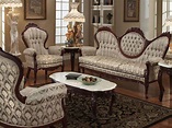 Victorian furniture style sofa and arm chairs | Victorian living room ...
