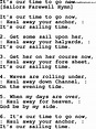 Old English Song Lyrics for It's Our Time To Go Now, with PDF