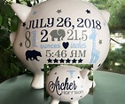 Personalized Piggy Bank for Baby Boys, Custom Piggy Bank, Baby Birth ...