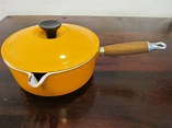 Vintage Le Creuset 20 Sauce Pan with Lid and Wood Handle Yellow Made in ...