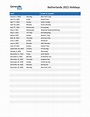 Netherlands Holidays 2022 in PDF, Word and Excel