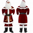 Deluxe Santa Costume for Men Santa Claus Suit 12pcs. Adults Christmas ...