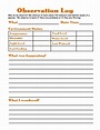 Science Experiment Observation Sheet