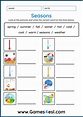 Kindergarten Seasons And Months Worksheet