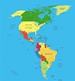 MAPA DE AMÉRICA y los países que lo conforman