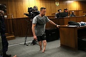 Oscar Pistorius walks on stumps in bid to avoid jail