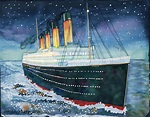 Titanic Watercolor Print. Titanic painting. Nautical decor. Ship wall ...