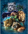 King Of The Jungle Lion Panthère Léopard Tacheté Noir Tigre Diamant Kit ...