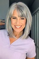 55 Bang Hairstyles For Older Women That Will Beat Your Age | Grey hair ...
