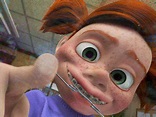 Darla from the movie "Finding Nemo" sported both braces and headgear ...