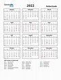 2022 The Netherlands Calendar with Holidays