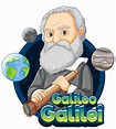 Ritratto di galileo galilei in stile cartone animato | Vettore Gratis