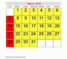 March 1976 - Roman Catholic Saints Calendar