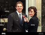 Prime Minister Tony Blair with his wife Cherie Blair outside 10 Downing ...