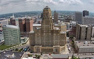 Aerial photo of the Buffalo City Hall - Art Deco design by John Wade ...